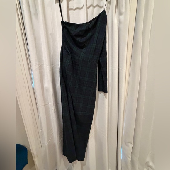 Antonio Melani X Born On Fifth - Plaid One-Shoulder Gown - Picture 6 of 8